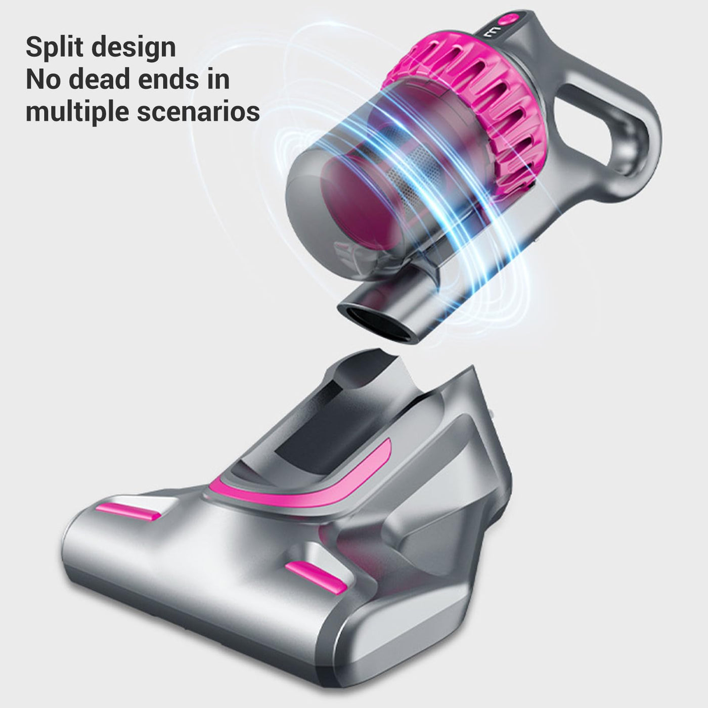 Jiawu Bettstaubsauger - 3-in-1-Akku-Matratzenstaubsauger, 10Kpa Dual Beat Hand-Tiefenreiniger für Bettlaken, Teppich, Stoff, Sofa, Staubsauger, Geräuscharm