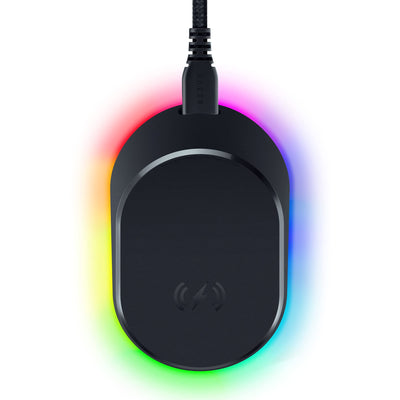 Razer Mouse Dock Pro & Charging Puck - Magnetische drahtlose Ladestation & Akku (Hyperspeed 4K Hz, 8 RGB Chroma Beleuchtung & Modul für kompatible Razer Mäuse) Schwarz