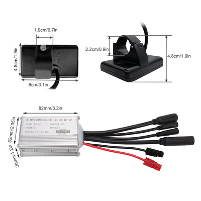 BuyWeek E-Bike-Umrüstsatz, 15 A 36 V 48 V Fahrradmotor-Controller mit S866-Panel 1 auf 2 Kabel-Controller-Kit für E-Bike