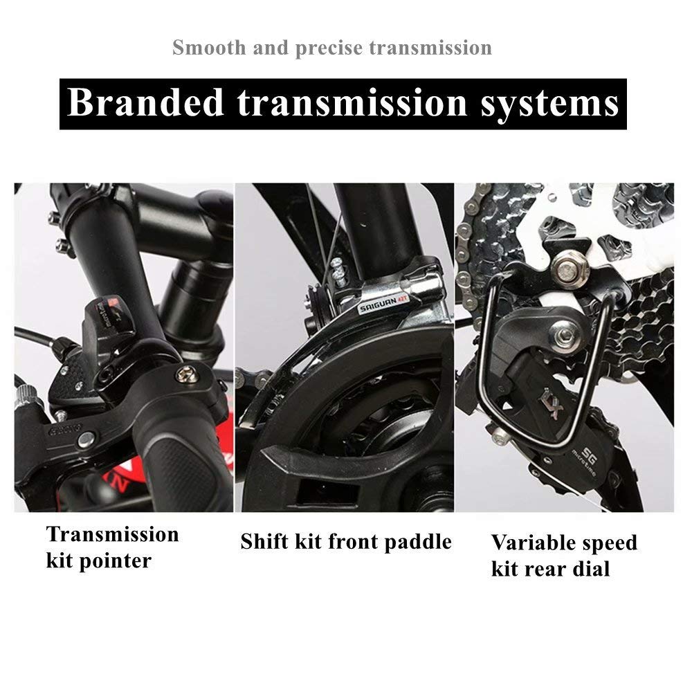 Wmmner Faltbares Mountainbike 24/26 Zoll, Mtb-Fahrrad Mit 6 Cutterrad, Gelb/24-Stufige Schicht/26 Zoll