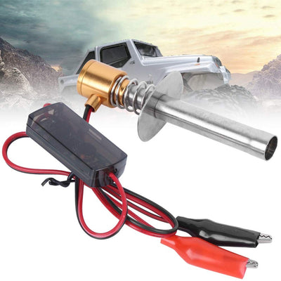 Elek. Glühkerzen Starter Set, für HSP 94122/94188 RC Auto, Metall RC Modell Benzin Auto Automatische Zündung Anlasser, Gold