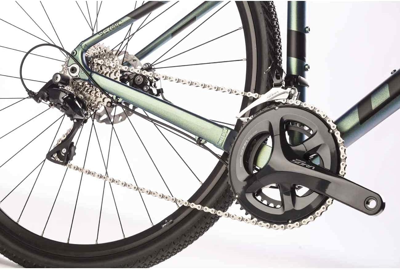 Airtracks 28 Zoll Herren Gravel Bike STERRATO 5.0 Fahrrad mit 2 x 9 Gang Shimano SORA RD-R3000-18 Gang- UD Carbon Gabel - UD Carbon Gabel - 55cm (Körpergröße 175-188cm)