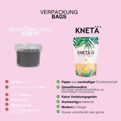 KNETÄ Vegane Spielknete (8X 50g Bag Sets) I Knete für Kinder ab 1 Jahr I Ungiftig I Knete Kleinkinder I Knet Set …