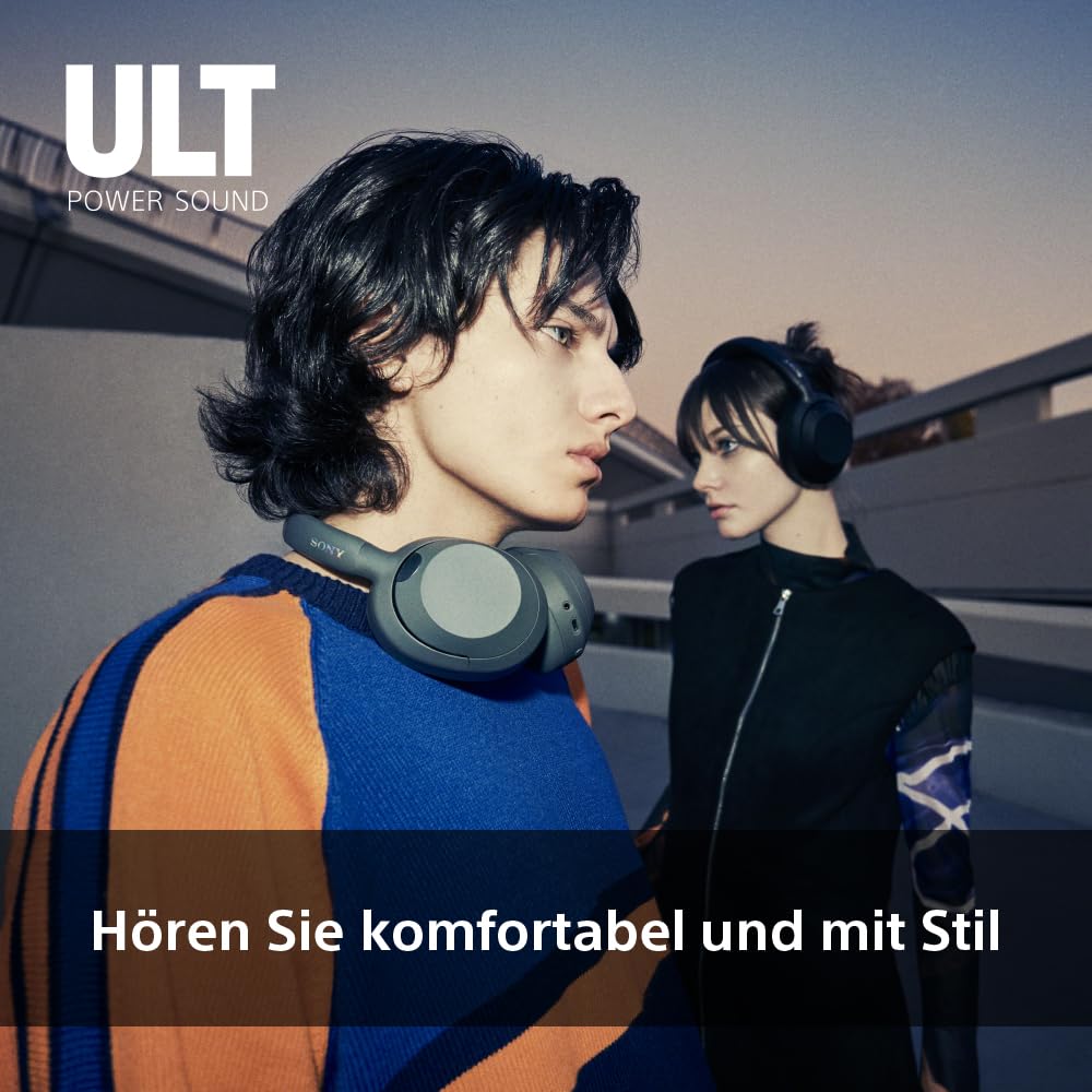 Sony ULT WEAR | Kabellose Bluetooth Kopfhörer mit Noise Cancelling | mit Mikrofon, 30 h Akku, Bass Boost Funktion | Geeignet für Sport, Musikgenuss, Reisen & Arbeit, Schwarz