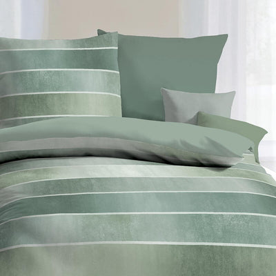 Kaeppel Mako-Satin Bettwäsche Timeless Jade, 1 Bettbezug 135 x 200 cm + 1 Kissenbezug 80 x 80 cm