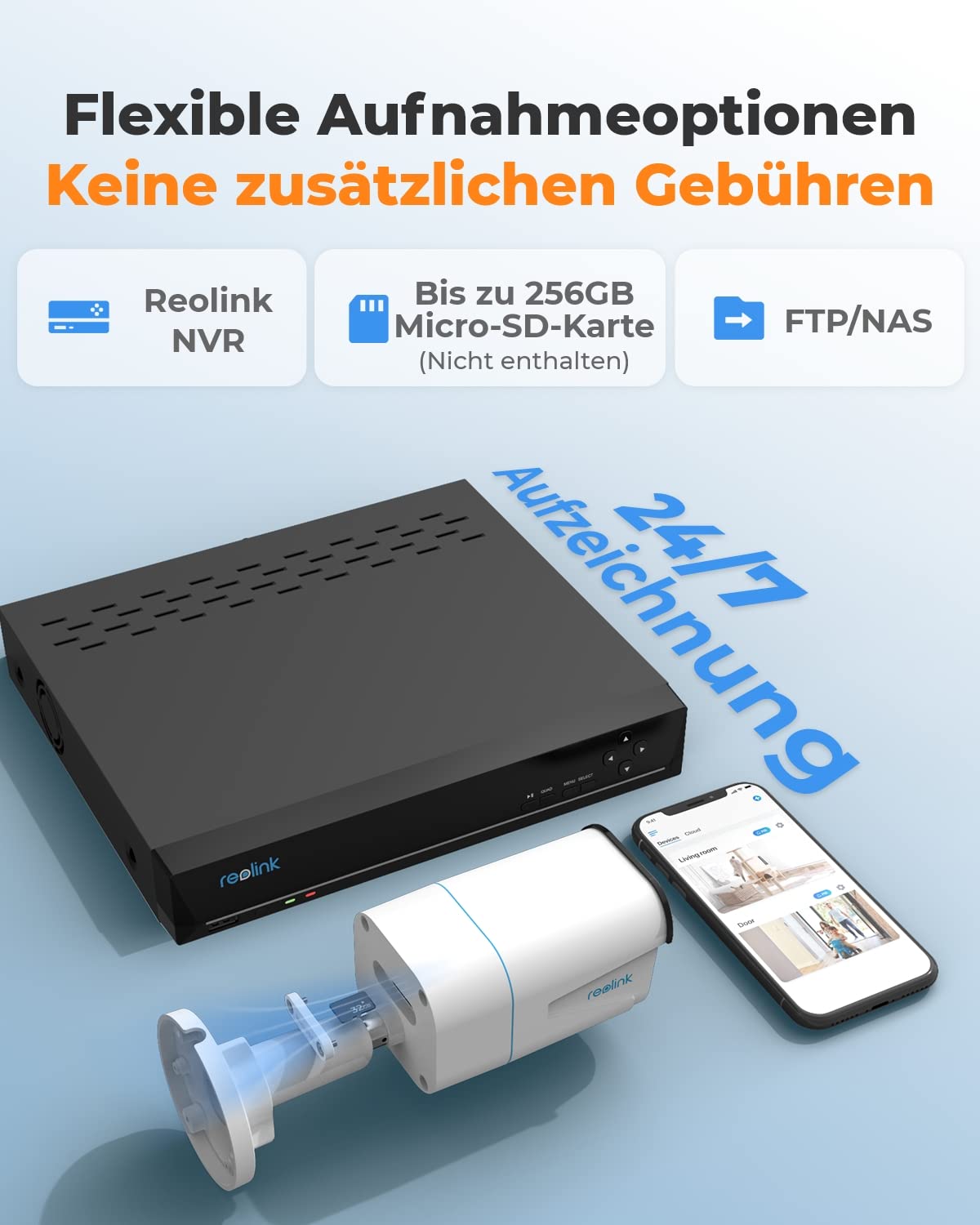 Reolink 2 Stück 4K Smarte PoE IP Kamera Outdoor mit Personen-/Autoerkennung, 8MP Überwachungskamera Aussen mit microSD Kartensteckplatz, 30m IR Nachtsicht, IP67, Zeitraffer, Fernzugriff, RLC-810A