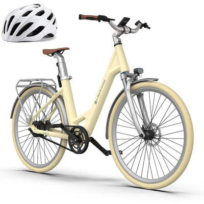 A Dece Oasis ADO e Bike 28 Zoll, E-Bike Air 28 Elektrofahrrad,345,00 Wh Akku, ebike Damen/Herren,1 Gang,Momenten-Sensor, Riemenantrieb,ADO Smart APP,3,5-Zoll-IPS-Display (Yellow)