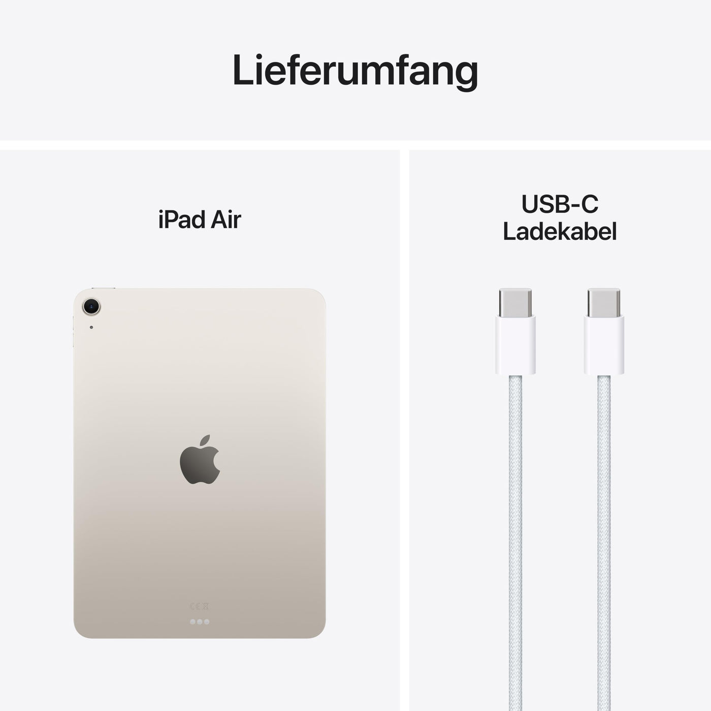 Apple iPad Air 11" mit M3 Chip: Apple Intelligence, Liquid Retina Display, 256 GB, 12 MP Frontkamera/Rückkamera, WLAN 6E, Touch ID, Batterie für den ganzen Tag – Polarstern