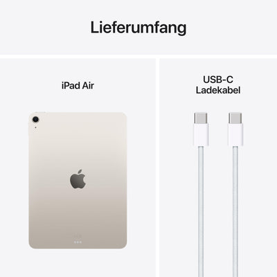 Apple iPad Air 11" mit M3 Chip: Apple Intelligence, Liquid Retina Display, 256 GB, 12 MP Frontkamera/Rückkamera, WLAN 6E, Touch ID, Batterie für den ganzen Tag – Polarstern
