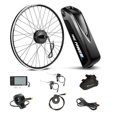 YOSE POWER Ebike Umbausatz 36V250W 26" Heckmoter Elektrofahrrad Conversion Kit 26'' für Steckritzel Cassette mit Integrierte Controller 36V13Ah Batterie