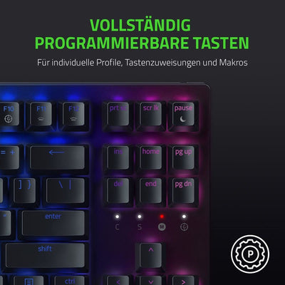 Razer BlackWidow V3 Tenkeyless (Green Switch) - Mechanische Gaming-Tastatur ohne Ziffernblock (Klickende Mechanische Switches, Kompakt, Voll Programmierbare Tasten) QWERTZ DE-Layout | Schwarz