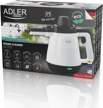 ADLER EUROPE Dampfreiniger für alles, Ideal zum Reinigen von Boden- und Wandfliesen, Windows, Textilmöbel, Kunststoffmöbel, Matratzen, Reduziert Hausstaubmilben, Steam Cleaner, Dampfreiniger Boden