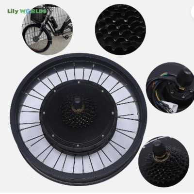 Konfiur 48V 1000W Elektrofahrräder Hub Motor, 20 Zoll Fahrrad Motor Bausatz E-Bike Umbausatz E-Bike Conversion Kit Schwarz mit LCD Display und Hinterradantrieb