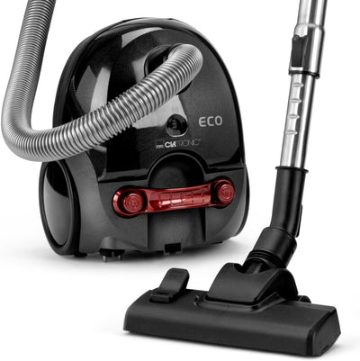 Clatronic® Staubsauger mit Beutel | Bodenstaubsauger mit energiesparenden 700 Watt | Staubsauger mit 5-Fach Mikrofiltersystem | Umschaltbare Bodenbürste und Bürsten-/Fugendüse | BS 1300 N anthrazit