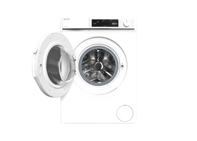 Sharp ES-NFA814WWNA-DE Waschmaschine Frontlader/A / 8 kg / 1400 U/min/Inverter Motor / 15 Programme inkl. 12 min Kurzprogramm/AquaStop/Weiß