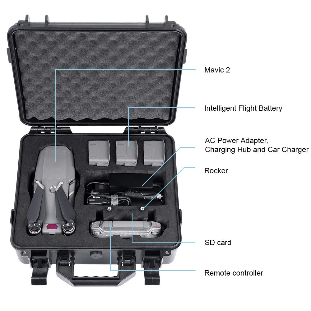 Smatree 13,4 Liter Hardcase Koffer für DJI Mavic 2 Pro,wasserdichte Harte Tasche für DJI Mavic 2 Pro/Mavic 2 Zoom (Drohne und Zubehör Sind Nicht Inklusive, Nicht geeignet für Mavic Air 2)