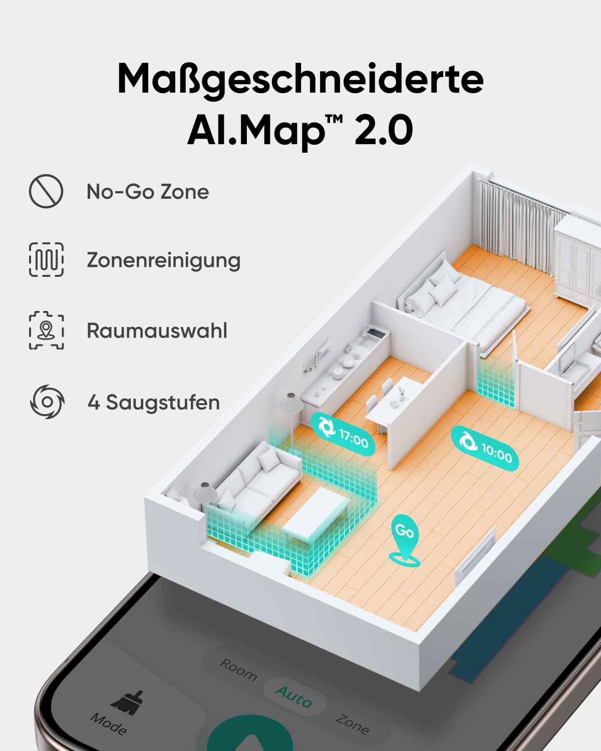 eufy L60 Saugroboter mit Absaugstation und Wischfunktion, 5.000Pa Saugkraft, Anti-Haar-Verwicklung, Absaugstation 60 Tage ohne Leeren, iPath-Laser-Navigation, für Hartböden