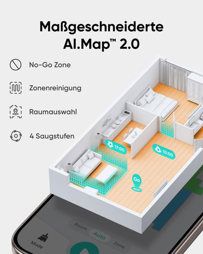 eufy L60 Saugroboter mit Absaugstation und Wischfunktion, 5.000Pa Saugkraft, Anti-Haar-Verwicklung, Absaugstation 60 Tage ohne Leeren, iPath-Laser-Navigation, für Hartböden