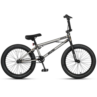 AVASTA Hesper 20 Zoll Kinderfahrrad Freestyle BMX mit 4 Pegs Fahrräder für 6-14 Jahre alte Jungen und Anfänger,Grau