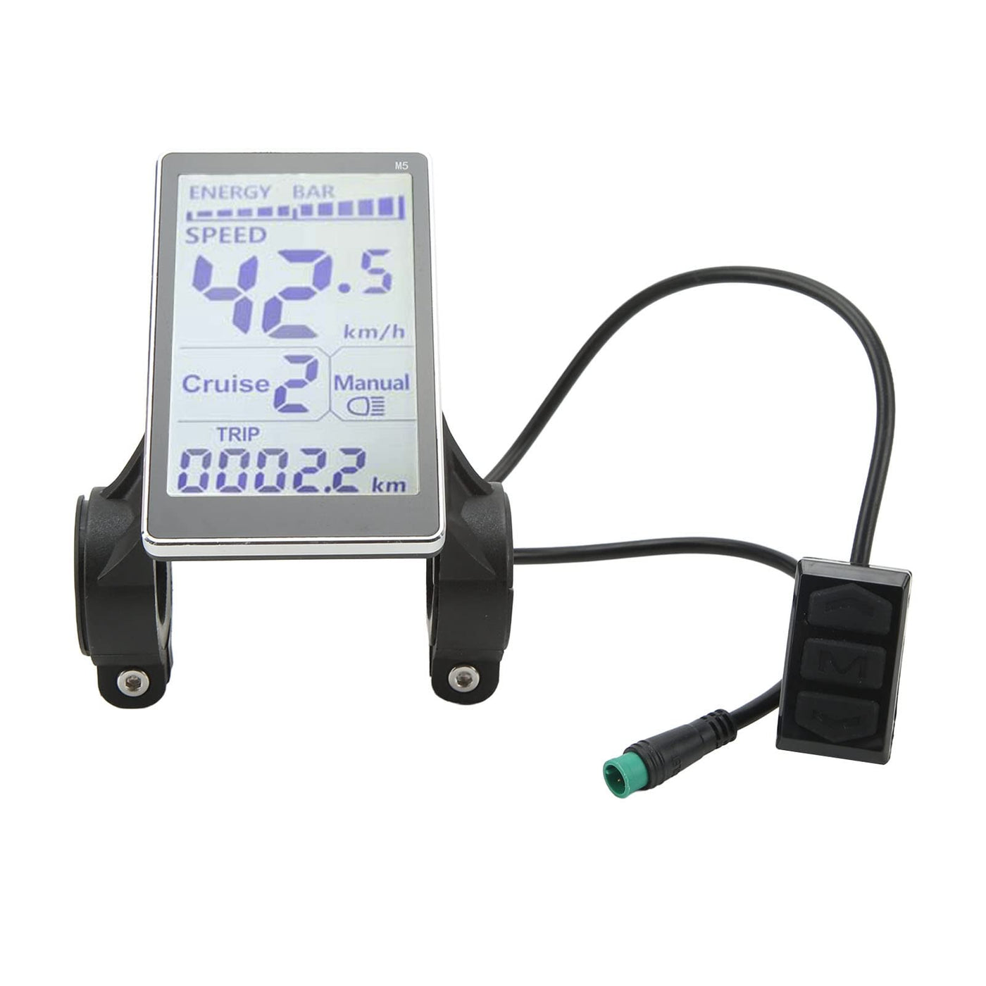 Fockety Elektrofahrrad LCD Messgerät, 5 Pin 24V 36V 48V 60V Wasserdichtes Universal Elektrofahrrad Display Messgerät Bedienfeld, Langlebiger Elektrofahrrad Umrüstsatz für