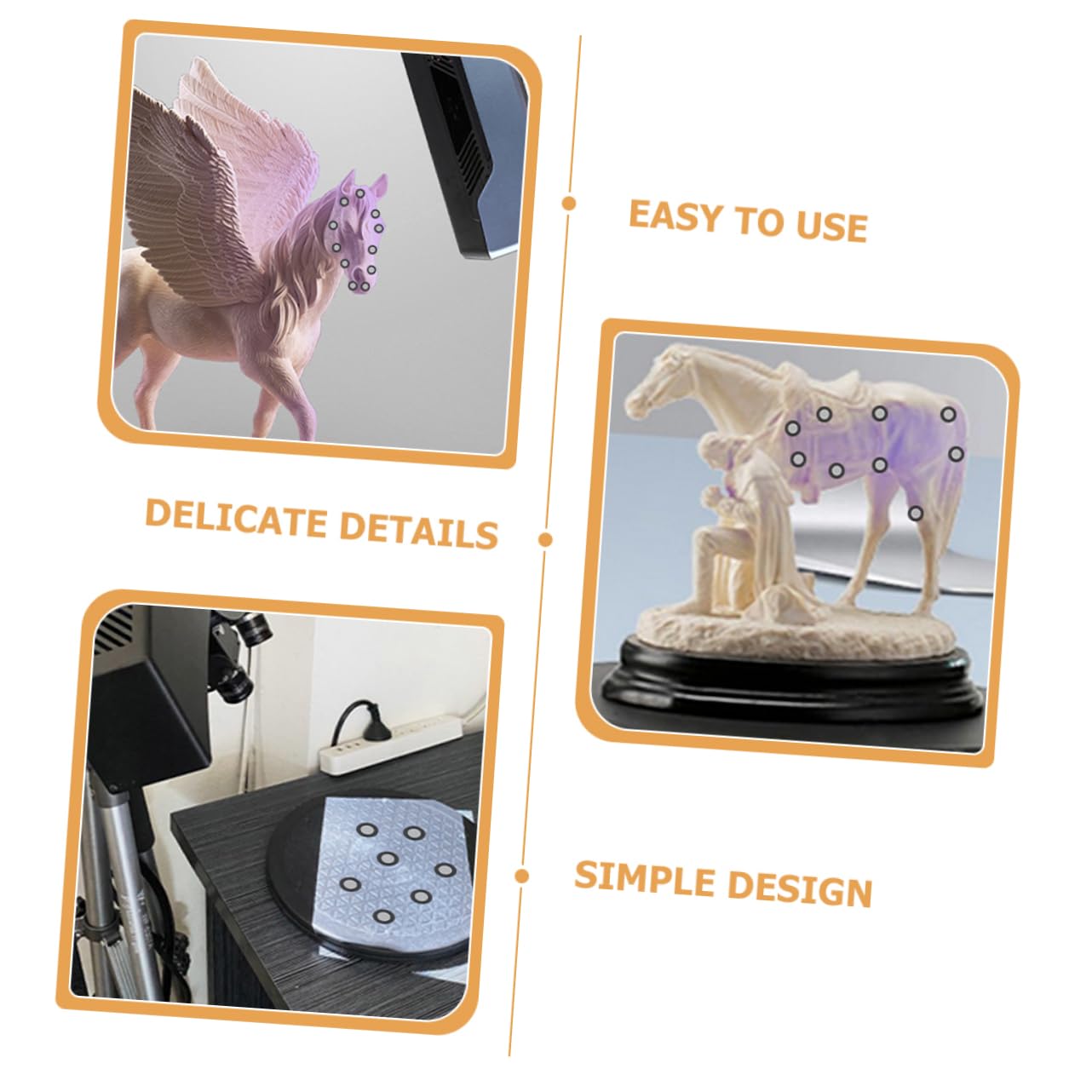 MOLUCKFU 5 Blatt Scanner Reflexfolienaufkleber 3D Scanner Zubehör 3D Scan Marker 3D Scan Referenzpunkte Scan Markierungsaufkleber Scanner Markierungspunkte Für Das Haustier