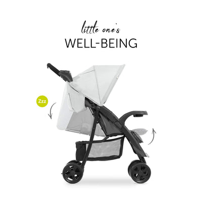 hauck Buggy Shopper Neo II mit 2 Getränkehalter und Snack-Tablett, Einhändig Klein Faltbar, ab Geburt bis 22 kg mit Liegefunktion, Tasche im Verdeck, XL Korb bis 3 kg (Grey)
