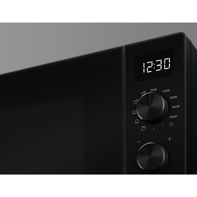 AEG MFB252DB Freistehende Mikrowelle mit Grillfunktion - 25L, 900W, 7 Leistungsstufen, Invertertechnologie, Auftau-Funktion, LED-Beleuchtung, Edelstahl-Innenraum, SteamPot, Schwarz