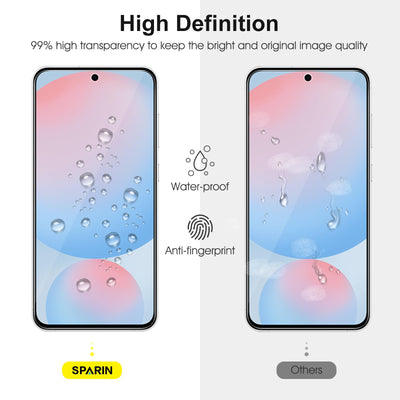 SPARIN für Samsung Galaxy S24 FE Panzer Schutz Glas, mit Positionierhilfe, HD-klar Schutzglas und Kameraschutz für Samsung S24 FE, 6,7 Zoll, Anti-Kratz & Blasen