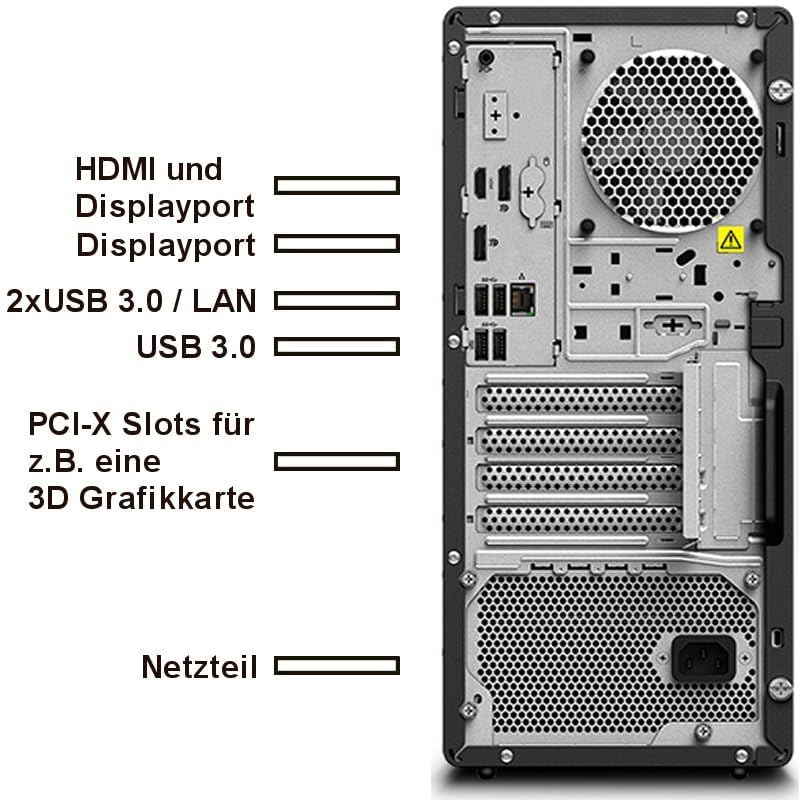 Lenovo ThinkStation P330 Silent Business Office Multimedia Computer mit 3 Jahren Garantie! | Intel Core i5 8500 6x4.1 GHz | 32 GB DDR4 | 1 TB SSD | WLAN | USB 3.0 | Windows 11 Prof. | MS Office | 7673