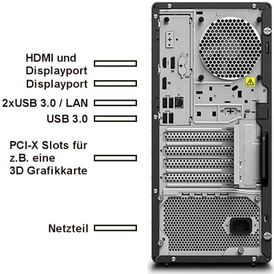 Lenovo ThinkStation P330 Silent Business Office Multimedia Computer mit 3 Jahren Garantie! | Intel Core i5 8500 6x4.1 GHz | 32 GB DDR4 | 1 TB SSD | WLAN | USB 3.0 | Windows 11 Prof. | MS Office | 7673