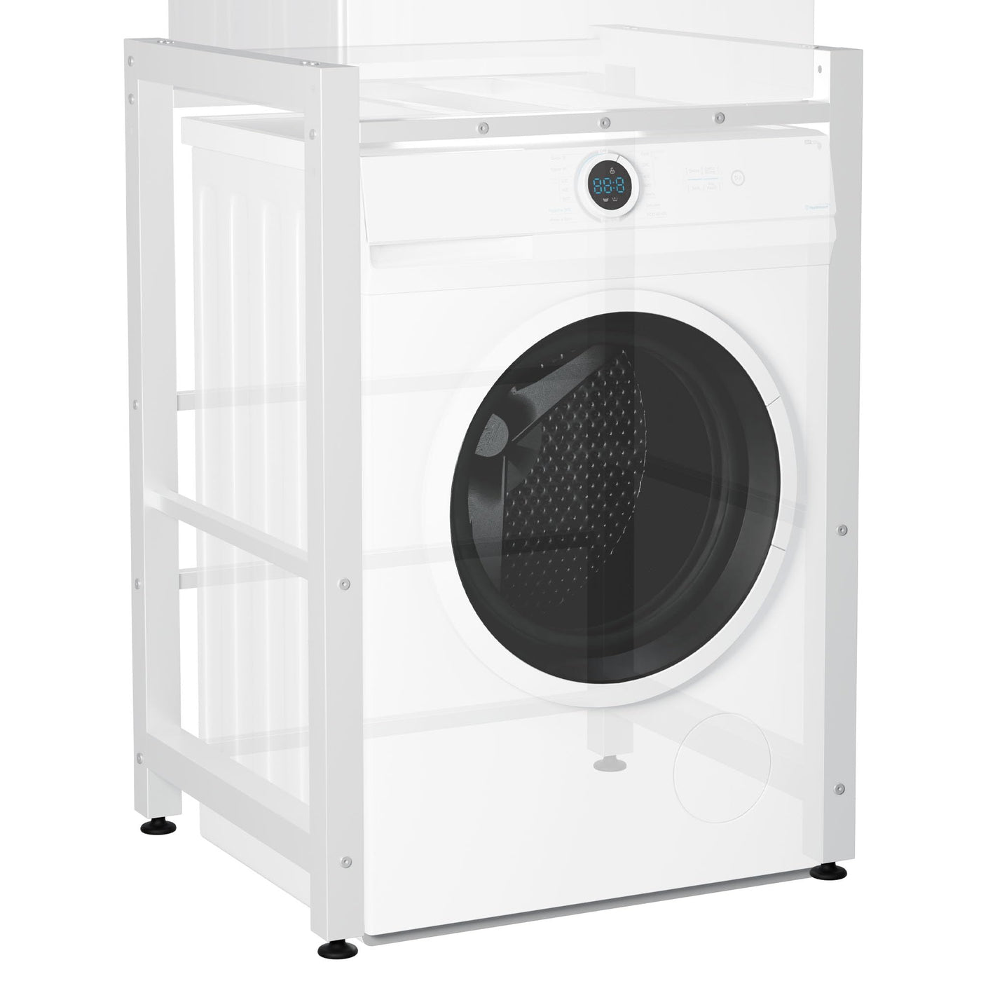 CLP Waschmaschinenregal Medina I Für Bis Zu 2 Haushaltsgeräte I Überbau Aus Stahl, Farbe:weiß