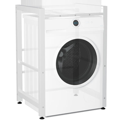 CLP Waschmaschinenregal Medina I Für Bis Zu 2 Haushaltsgeräte I Überbau Aus Stahl, Farbe:weiß