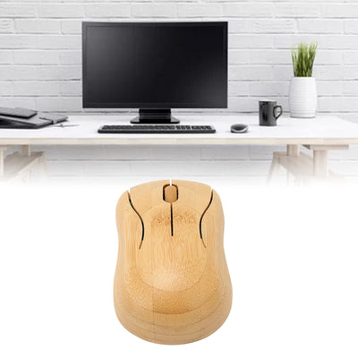 Kabellose Maus-Tastatur aus Bambus, Computer-Steuergeräte aus Holz mit 2,4-GHz-Wireless-Verbindung, Freunde (Maus)