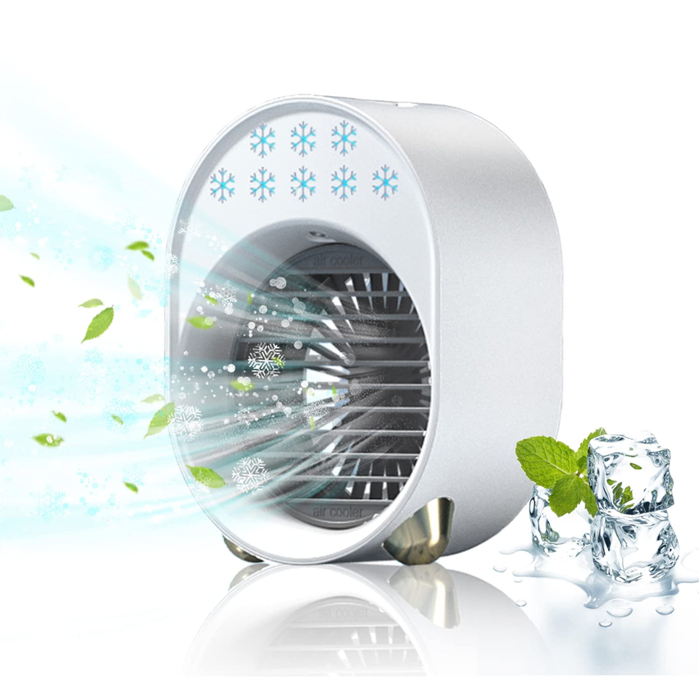 Luftkühler mit Verdunstungskühlung, Mini Klimaanlage Akku Portable, Mini Ventilator USB 4 in 1, Mobile Klimagerät ohne Abluftschlauch Leise Klimaanlage Mobil Klimagerät Conditioner Air Purifier (Rosa)