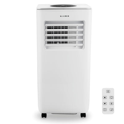 KLAMER Mobile Klimaanlage mit Abluftschlauch und Wassertank, 7000 BTU/h, 3-in-1 Klimagerät für Räume bis 25m², mit Luftentfeuchter, Kühlung und Ventilation für Haus, Wohnung & Büro