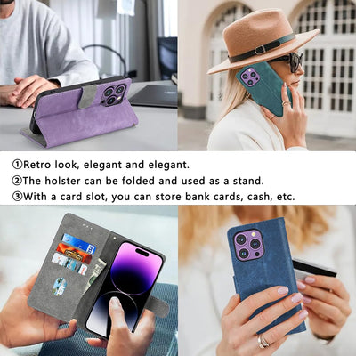XINNI Handyhülle für Oscal Flat 1C/Blackview Wave 6C, RFID Protect PU/TPU Klappetui Schutzhülle Flip Magnetisch Telefonhülle, Blau