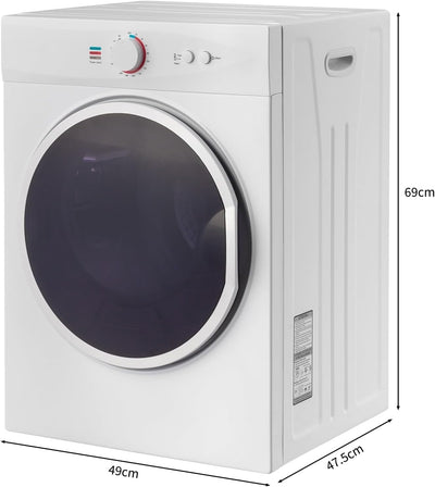 LEADZM Mini Wäschetrockner Elektrischer Trockner Ablufttrockner,3KG,40L,900W,3 Trocknungsmodi
