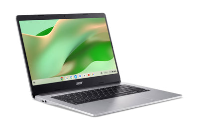 Acer Chromebook 314 (CB314-2H-K0VA) Laptop | 14" FHD Display | MediaTek Octa-Core ARM Cortex A73/A53 (MT8183) | 4 GB RAM | 64 GB eMMC | Mali-G72 MP3 GPU | Google ChromeOS | Silber