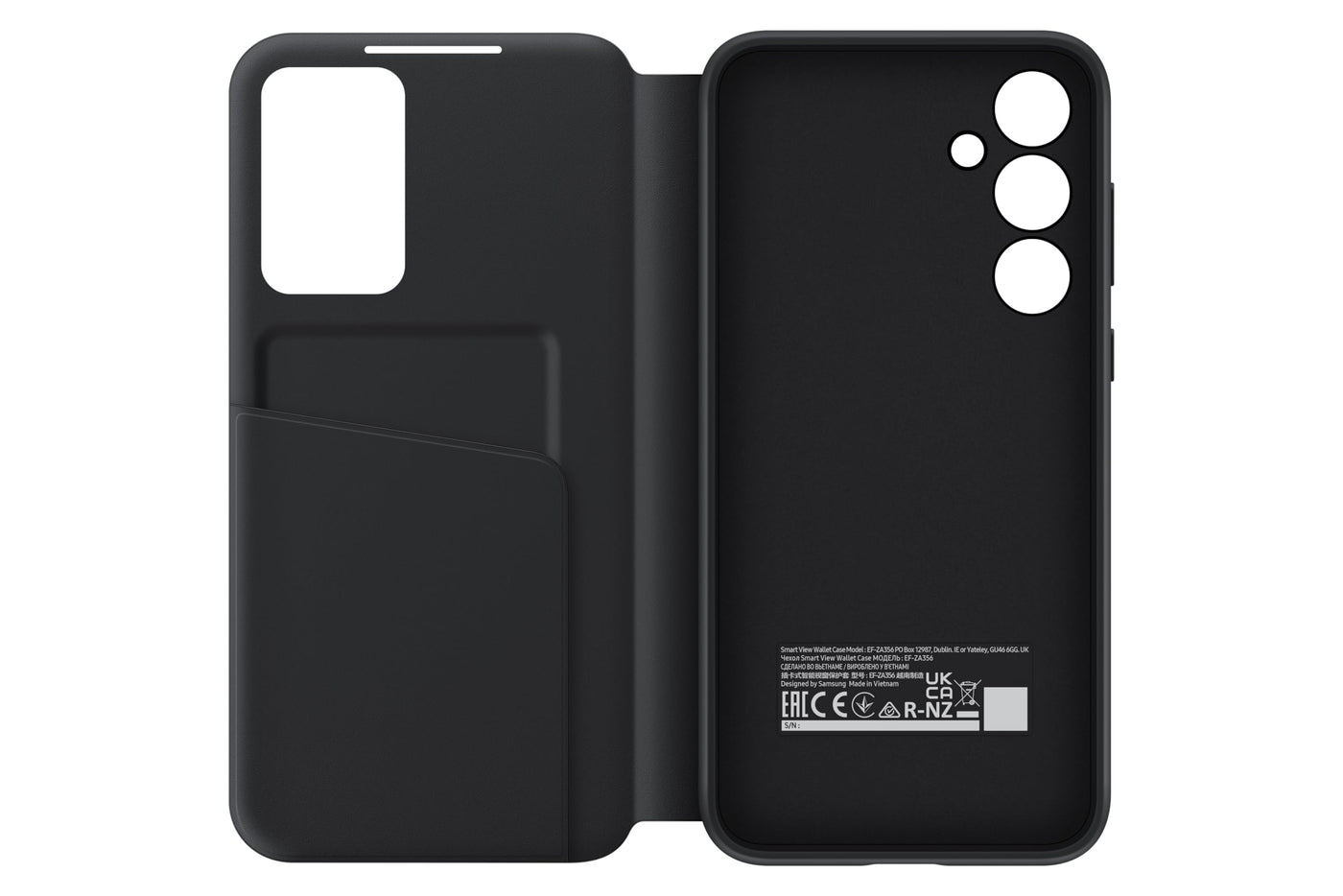 Samsung Smart View Wallet Smartphone Case EF-ZA356 für das Galaxy A35 5G, Handyhülle, Kartenfach, Sichtfenster, Black