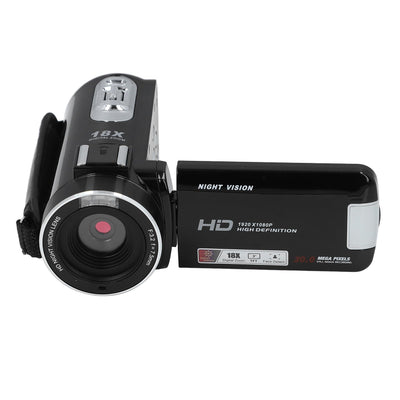 Topiky Videokamera Camcorder, 270 Grad Drehbarer LCD 18 Fach Zoom Camcorder, IR Nachtsicht Vlogging Kamera Recorder, Webcam Videokamera, Digitalkamera mit Pausenfunktion (Black)