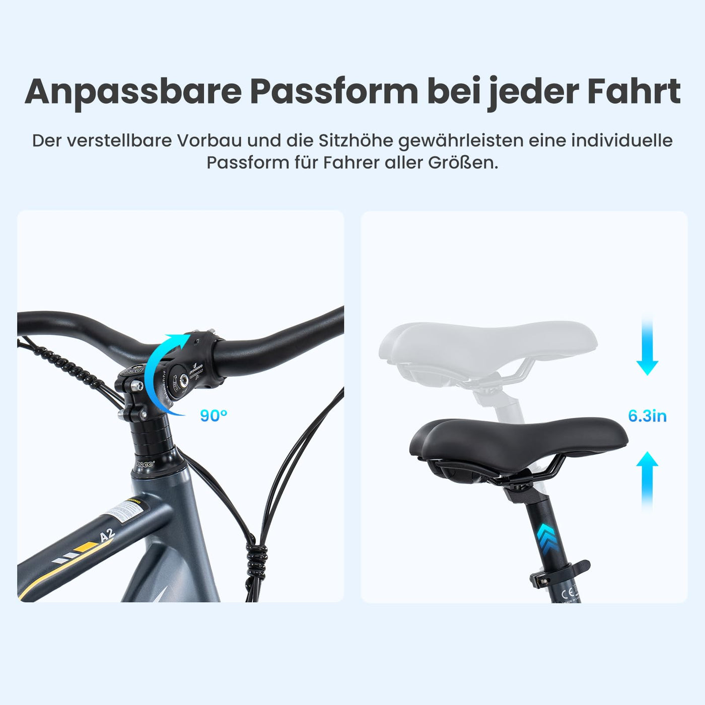 Touroll MA2 27.5'' E-Bike für Erwachsene, Cityräder Elektrofahrrad mit 250W 70N.M Mittelmotor Motor und 36V 468Wh Akku, Reichweite 100km, Hydraulische Scheibenbremse Ebikes für Herren Damen (Grau)