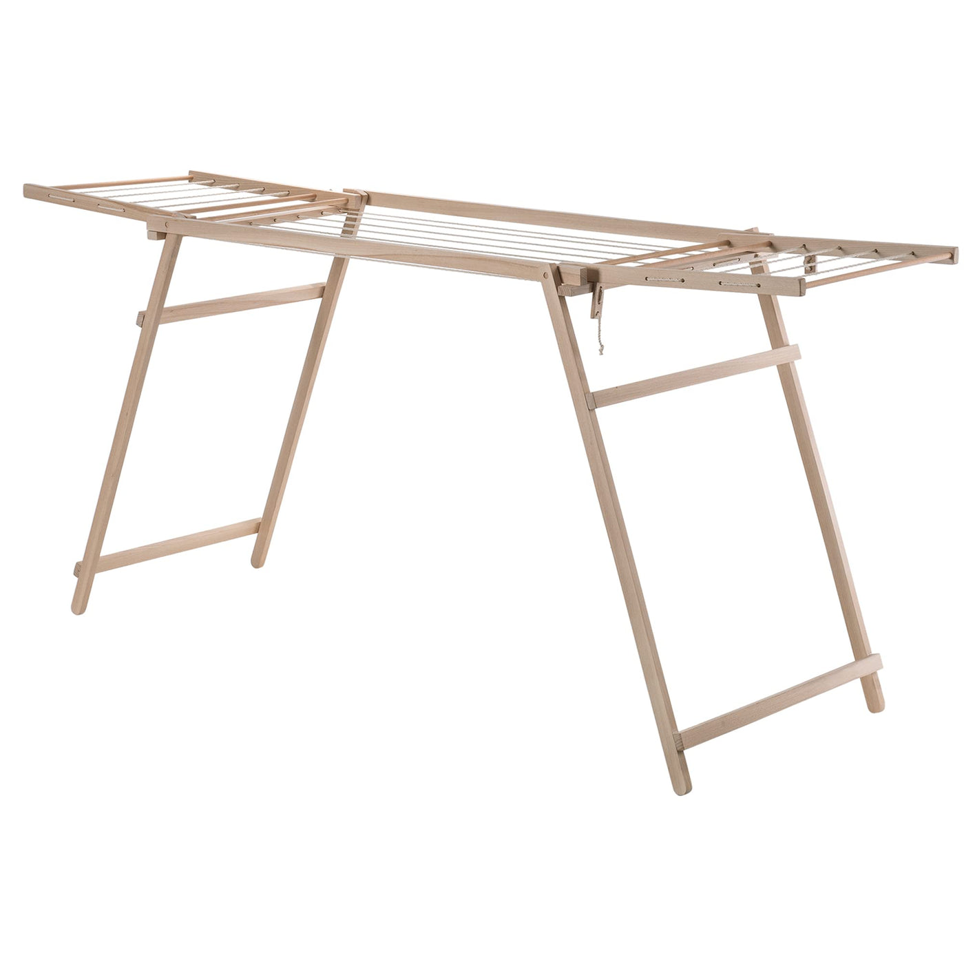 KADAX Holzwäscheständer, 177 cm Trockenlänge, klappbarer Standtrockner, Wäschehalter aus Holz, Wäschetrockner, Flügelwäscheständer, Faltwäscheständer (H: 80 cm, Braun)