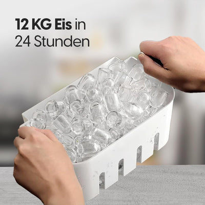 STARKFELD ICE MAKER - Luxus Eiswürfelmaschine | 20 KG Eis in 24 Stunden | Selbstreinigend & Keimfrei | 1,5L Wassertank | Eis in 6 Minuten | 2 Größen Eis | Kompakt & Leise | Cocktail Maschine (Schwarz)