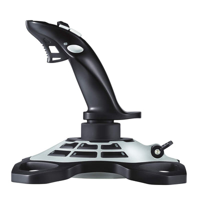 Logitech G Extreme 3D Pro Joystick, Drehknopf Rudersteuerung, 12 Programmierbare Tasten, 8-Wege Rundblickschalter, Stabiler Sockel, Schnellfeuerauslöser, USB-Anschluss, PC - Schwarz/Silber