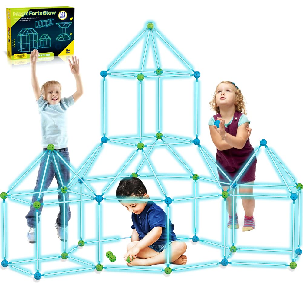 140pcs DIY Kinder Konstruktionsspielzeug,Outdoor Spielzeug - Kreativ Set für Kinder, Konstruktionsspiel, DIY-Bauspielzeug,Play Tent,Spielzelt, Indoor Spielhaus Höhle Kinder Spielzeug Mädchen Jungen