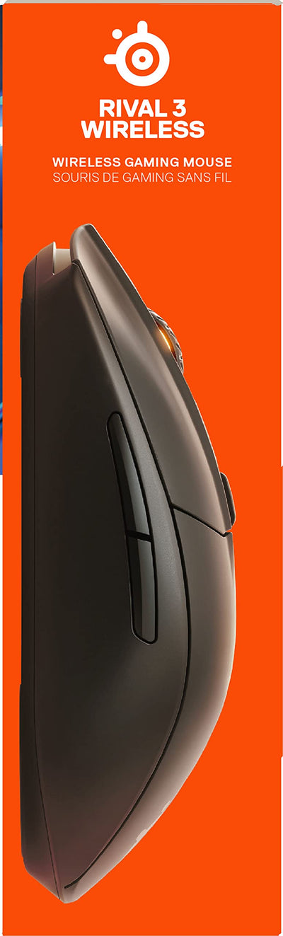 SteelSeries Rival 3 Wireless - Wireless Gaming-Maus - Über 400 Stunden Akkulaufzeit - Dual Wireless 2.4 GHz und Bluetooth 5.0 - 60 Millionen Klicks, Schwarz