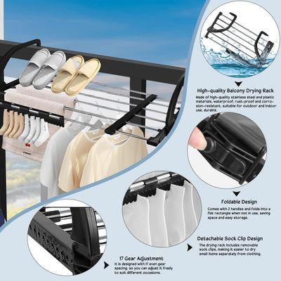 REFORUNG 1 Stück Heizkörper Wäschetrockner Edelstahl Wäscheständer Heizung 62-110cm Balkonwäschetrockner Ausziehbar Wäschehänger Balkon Hängewäschetrockner Klappbar Heizkörpertrockner für Socken