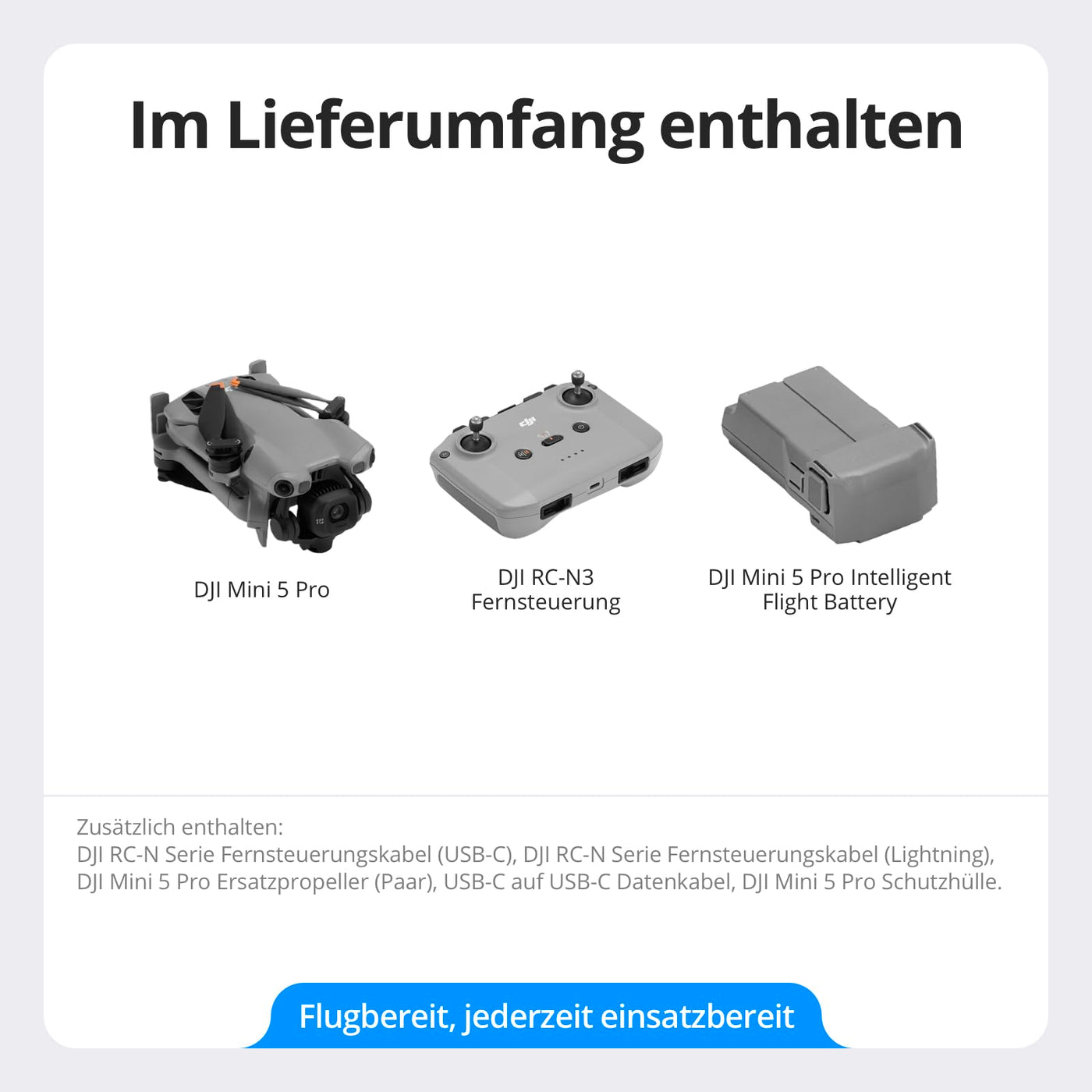 DJI Mini 5 Pro, C0-Zertifiziert, Ultraleichte Drohne mit Kamera, 1-Zoll CMOS, Omnidirektionale Hinderniserkennung, ActiveTrack 360°, 225°-Gimbal-Rotation, 20km-Übertragung, 4K-Drohne für Anfänger