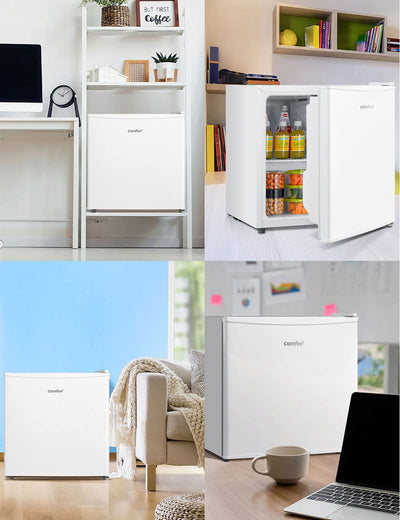 Comfee RCD50WH2(E) Mini Kühlschrank / 43L Kühlbox mit Eisfach/Kühlschrank Klein für Zimmer & Büro/Schnelle Kühlung in der Chiller Box/Temperaturregelung/Verstellbare Füße / 80 kWh/Jahr/Weiß