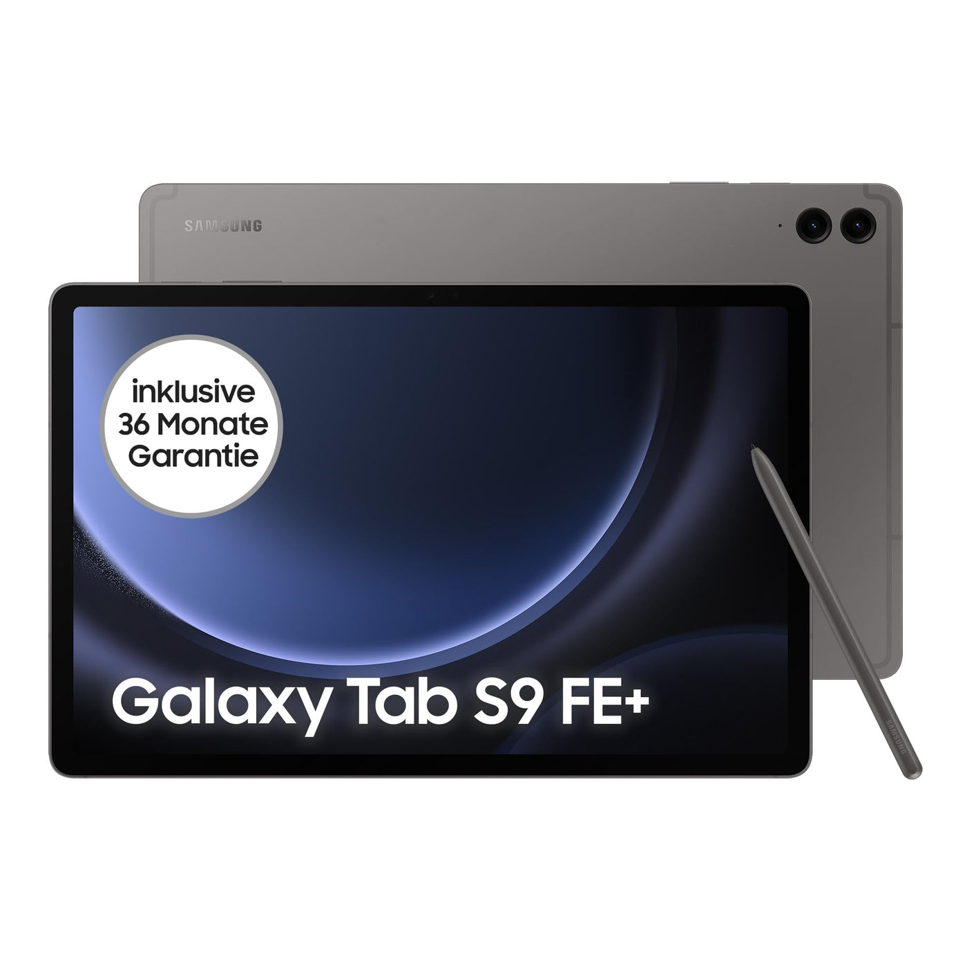 Samsung Galaxy Tab S9 FE+ Android-Tablet, 31,5 cm / 12,4 Zoll Display, 128 GB Speicher, Mit Stift (S Pen), Lange Akkulaufzeit, WiFi, Grau, Inkl. 36 Monate Herstellergarantie [Exklusiv bei Amazon]